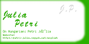 julia petri business card